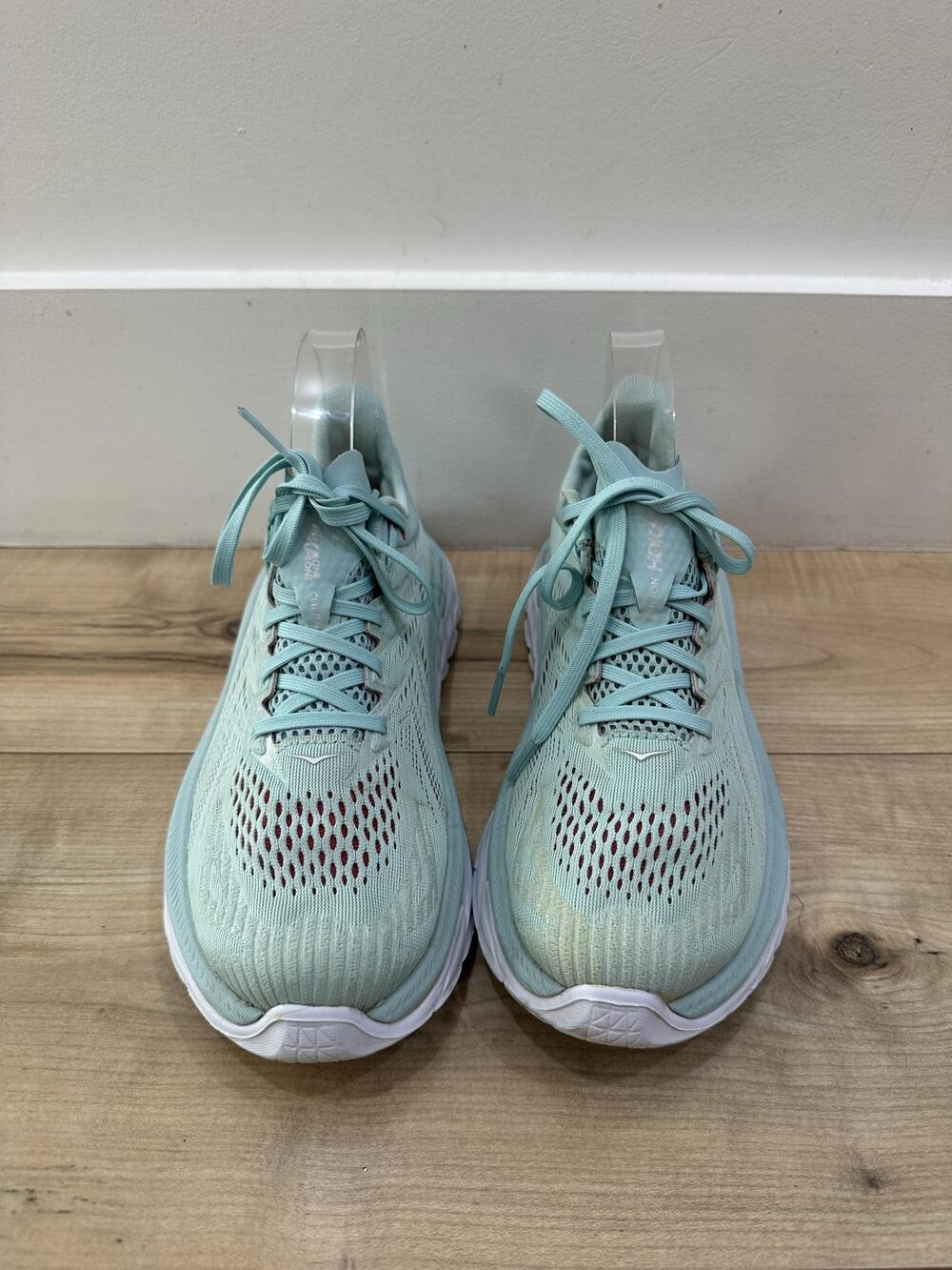 Hoka One One Clifton Edge Shoes Womens Size 7.5 Green Mesh Running Sneakers